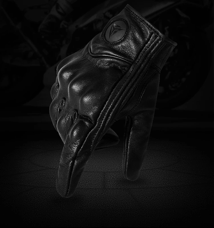 Real Leather Motorcycle Gloves Waterproof Windproof Winter Warm Summer Breathable Touch Operate Guantes Moto Fist Palm Protect