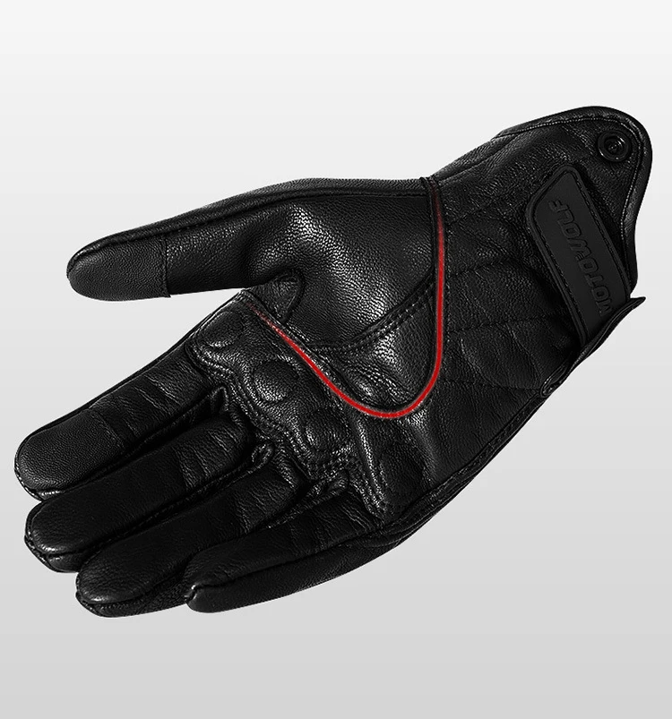 Real Leather Motorcycle Gloves Waterproof Windproof Winter Warm Summer Breathable Touch Operate Guantes Moto Fist Palm Protect