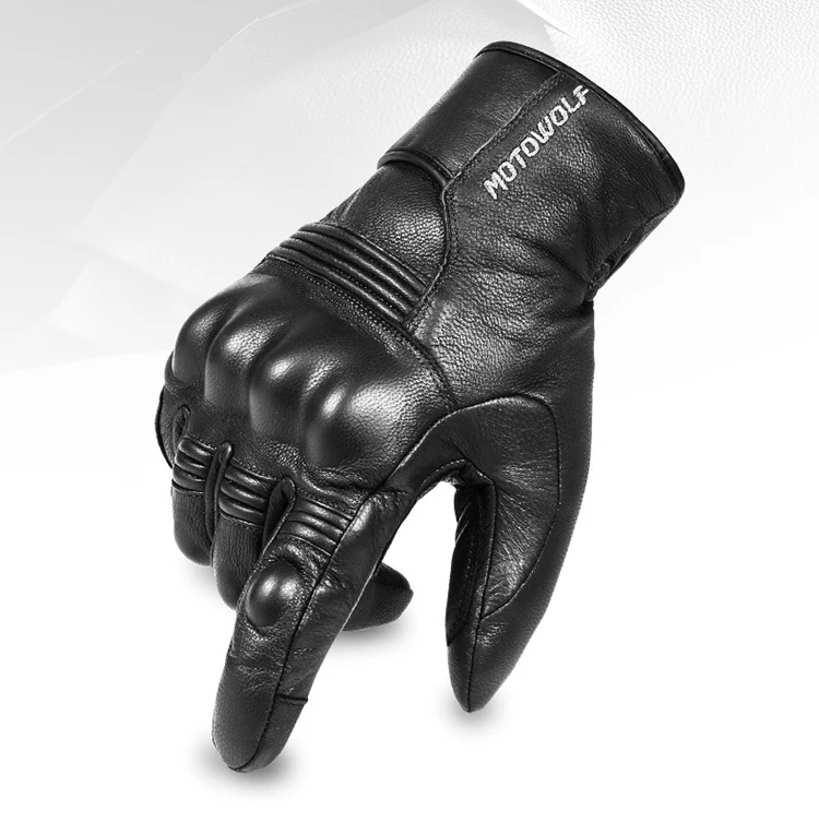 Real Leather Motorcycle Gloves Waterproof Windproof Winter Warm Summer Breathable Touch Operate Guantes Moto Fist Palm Protect