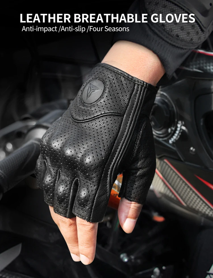 Real Leather Motorcycle Gloves Waterproof Windproof Winter Warm Summer Breathable Touch Operate Guantes Moto Fist Palm Protect