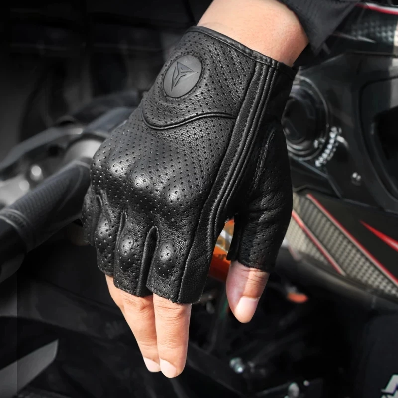 Real Leather Motorcycle Gloves Waterproof Windproof Winter Warm Summer Breathable Touch Operate Guantes Moto Fist Palm Protect