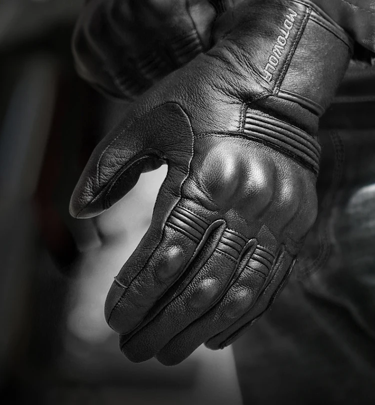Real Leather Motorcycle Gloves Waterproof Windproof Winter Warm Summer Breathable Touch Operate Guantes Moto Fist Palm Protect