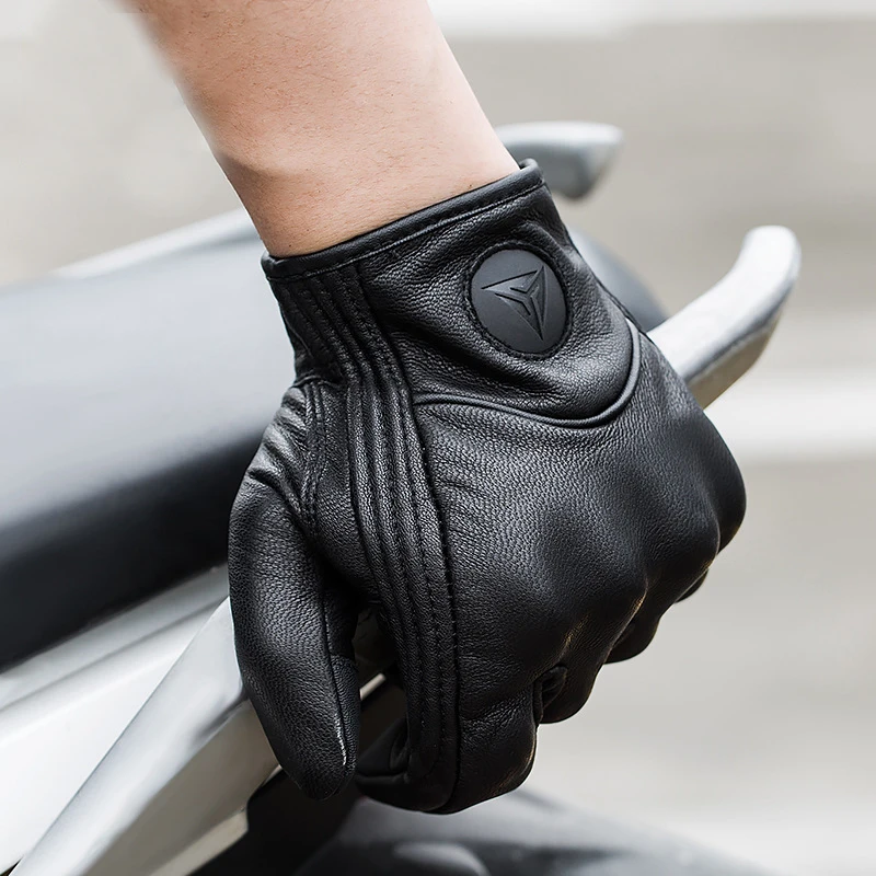 Real Leather Motorcycle Gloves Waterproof Windproof Winter Warm Summer Breathable Touch Operate Guantes Moto Fist Palm Protect