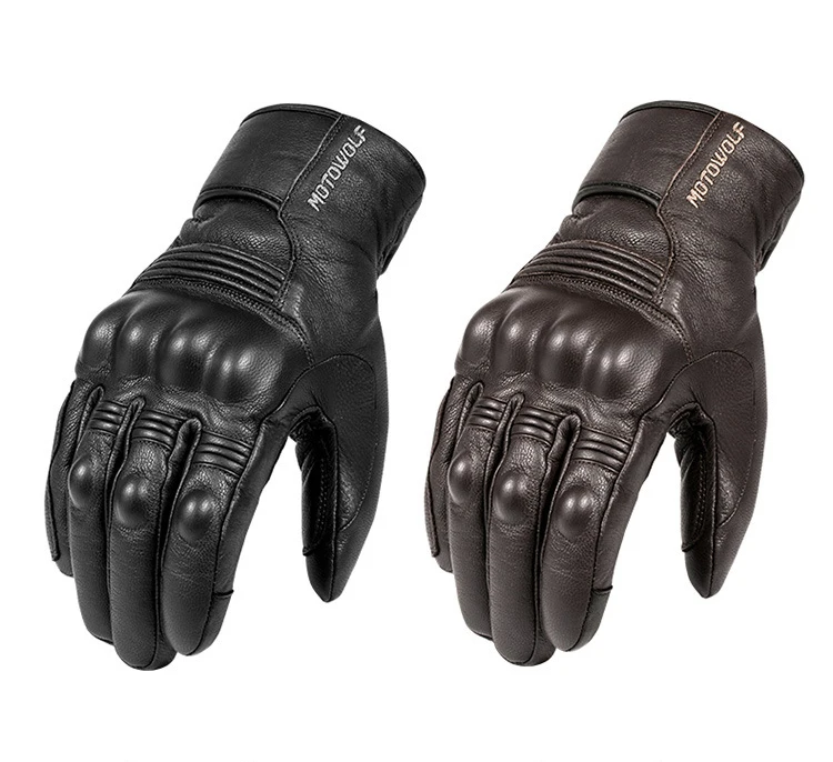 Real Leather Motorcycle Gloves Waterproof Windproof Winter Warm Summer Breathable Touch Operate Guantes Moto Fist Palm Protect