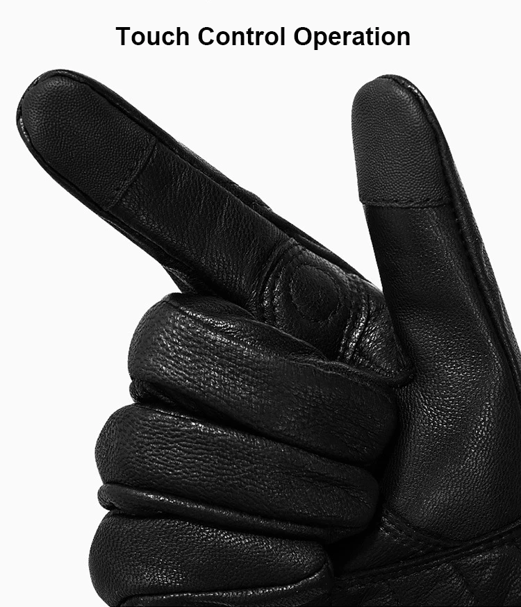 Real Leather Motorcycle Gloves Waterproof Windproof Winter Warm Summer Breathable Touch Operate Guantes Moto Fist Palm Protect