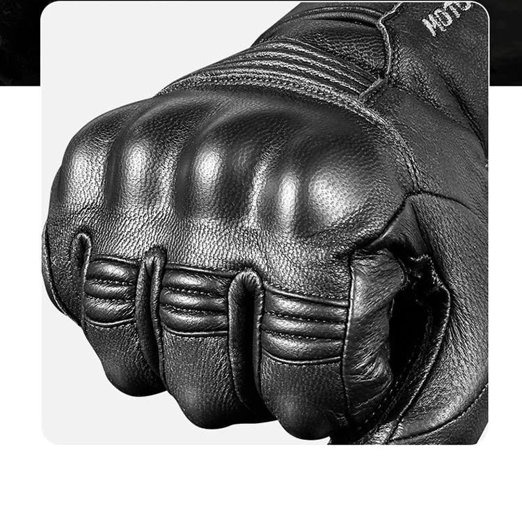 Real Leather Motorcycle Gloves Waterproof Windproof Winter Warm Summer Breathable Touch Operate Guantes Moto Fist Palm Protect