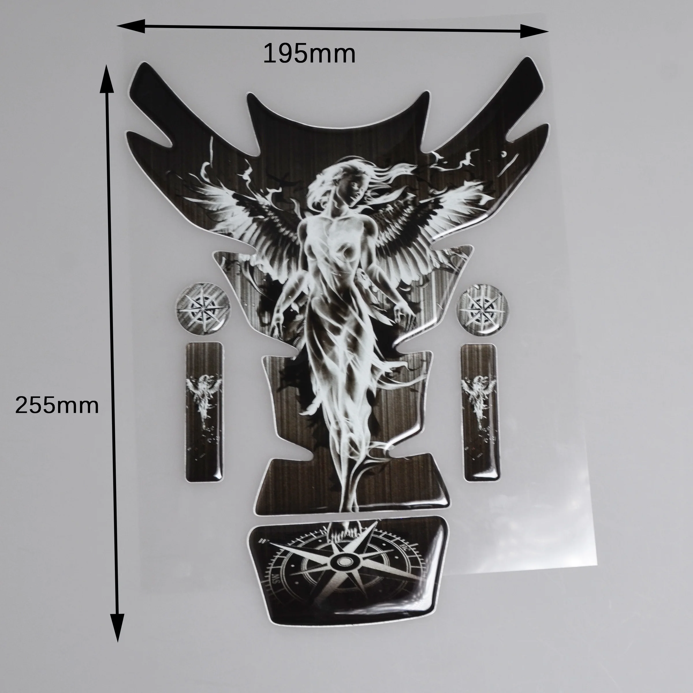 Motorcycle Universal Tankpad, Tank Pad, 3D Tank Pad Stickers, Oil Gas Protector, Tank Protector for SUZUKI YAMAHA Free Keychain