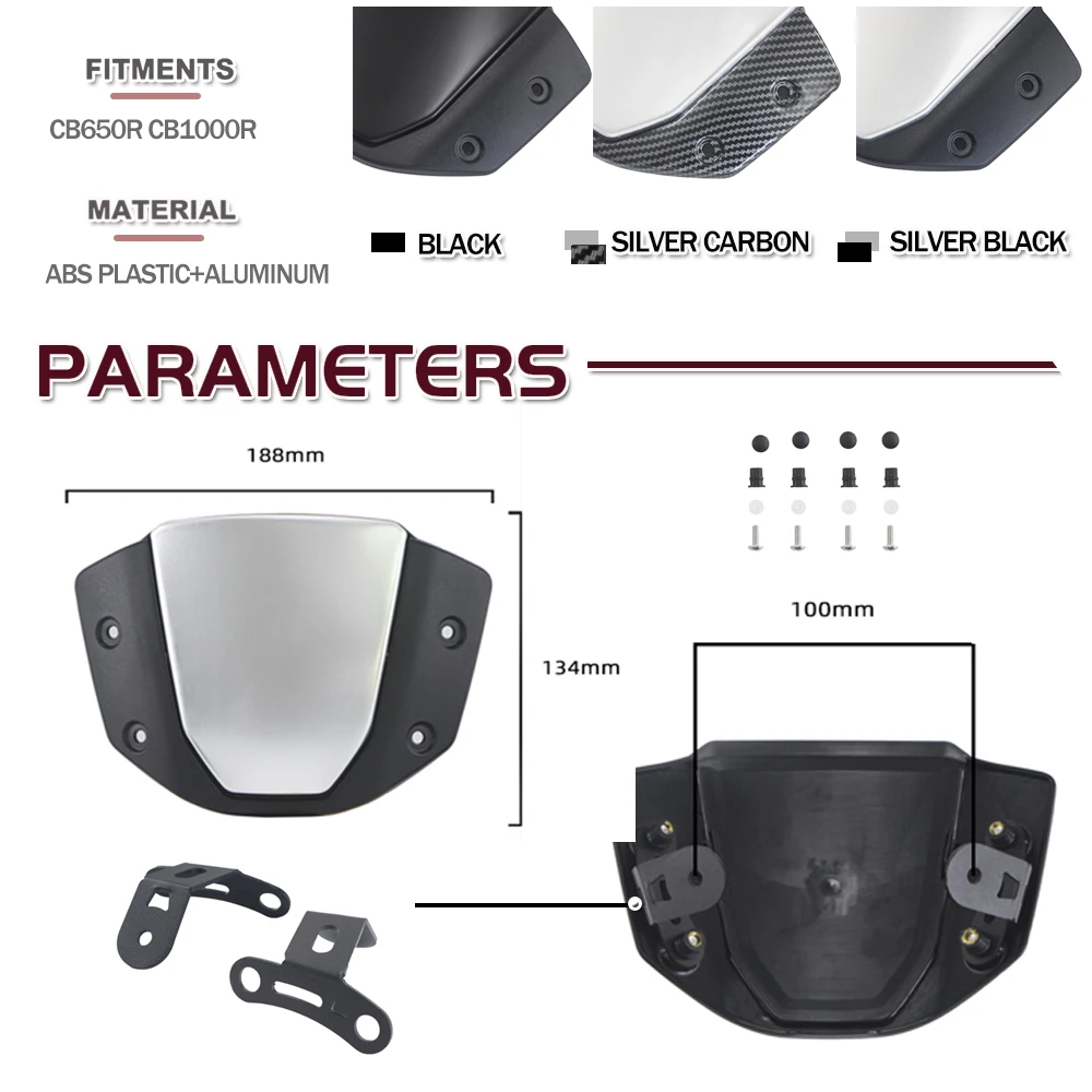 Sport Windshield For Honda CB1000R CB 1000 650 R Motorcycle Front Wind Deflector With Bracket Air Fairing For CB650R 650R 2020