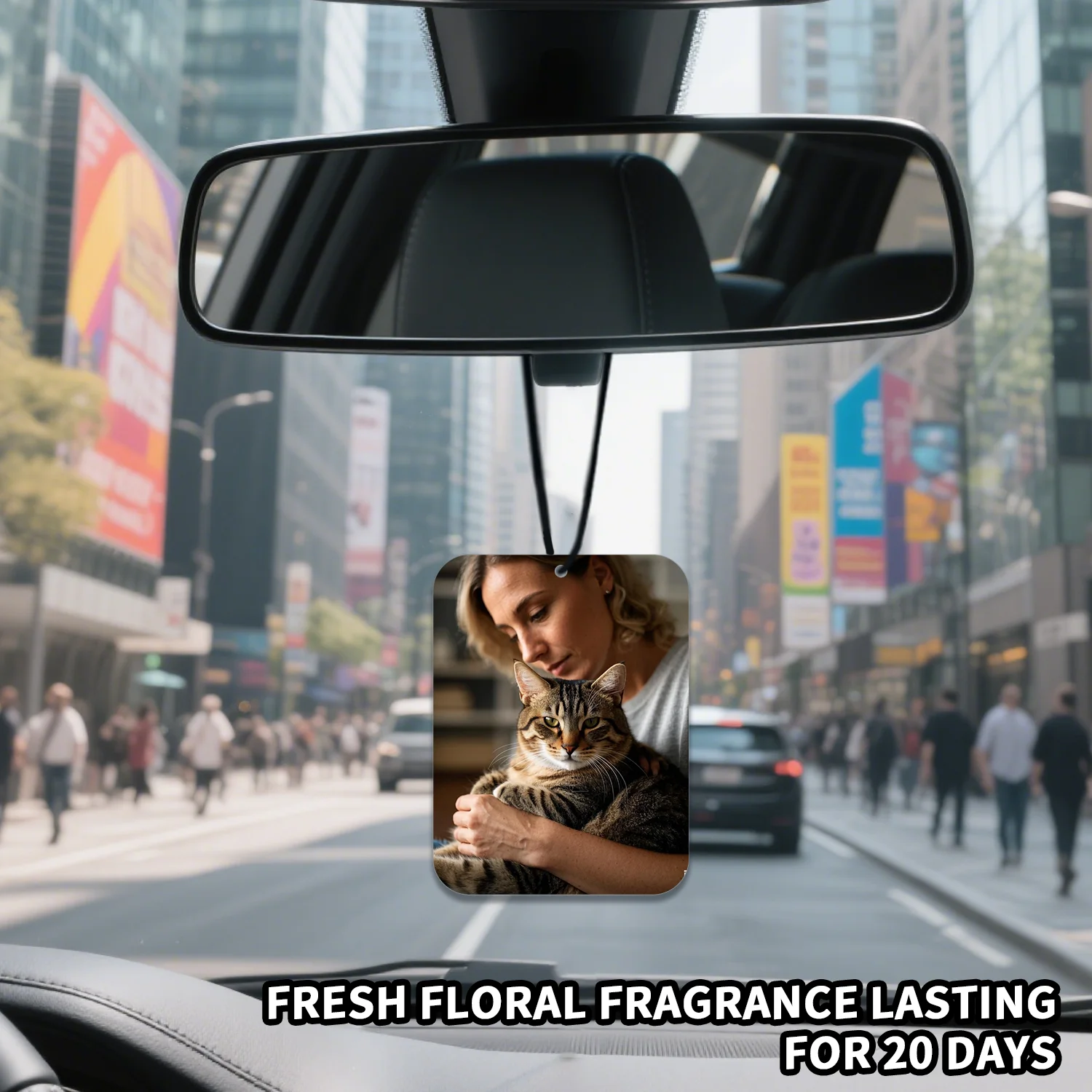 1pc/3pcsCustom Rectangular Style Photo Car Air Freshener, Family Car Rearview Mirror Pendant, Custom Company Logo, Commemorative