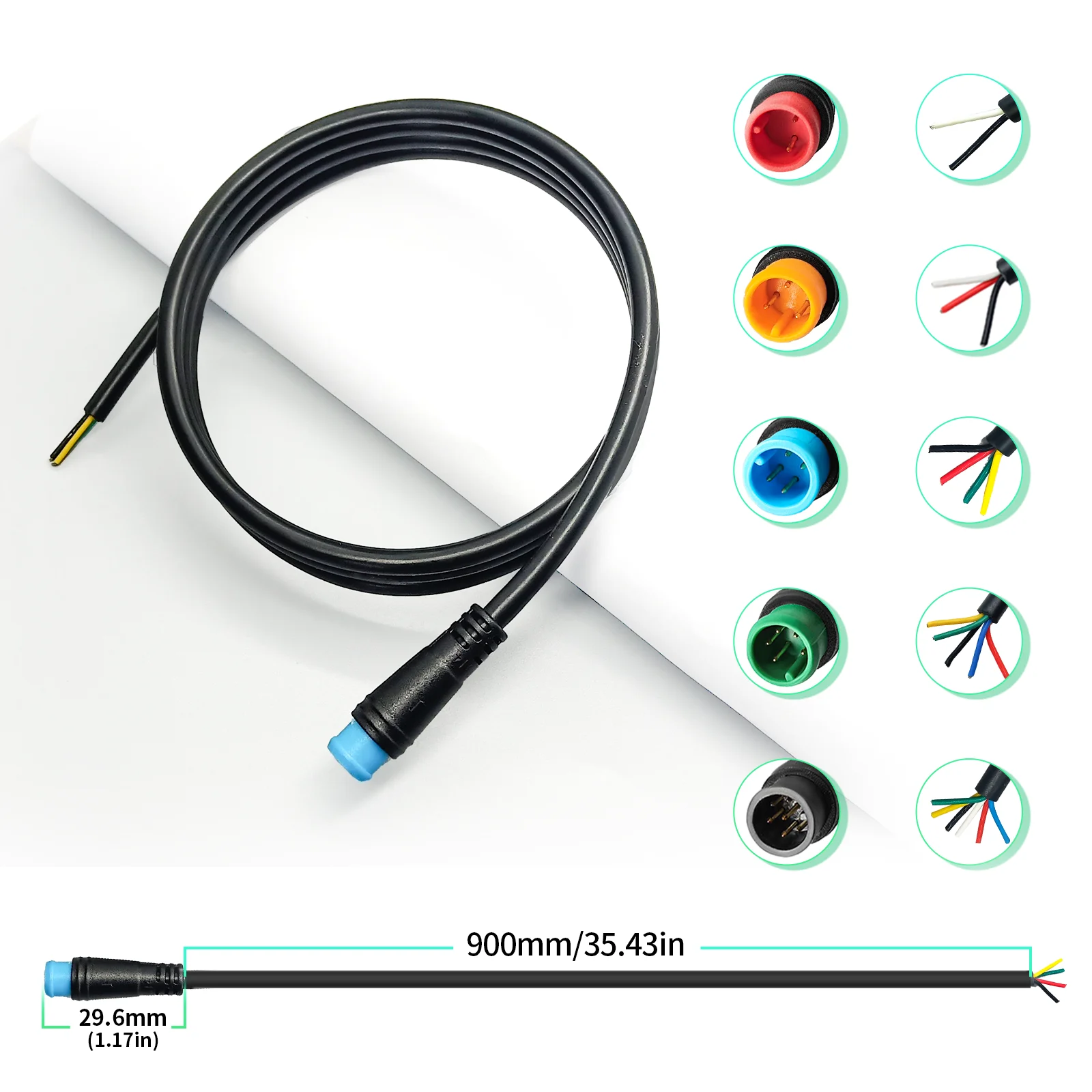 Waterproof Cable Julet Electric Cables 2/3/4/5/6/7Pin Connector for Ebike Light Throttle Ebrake Display Ebike Parts Extend