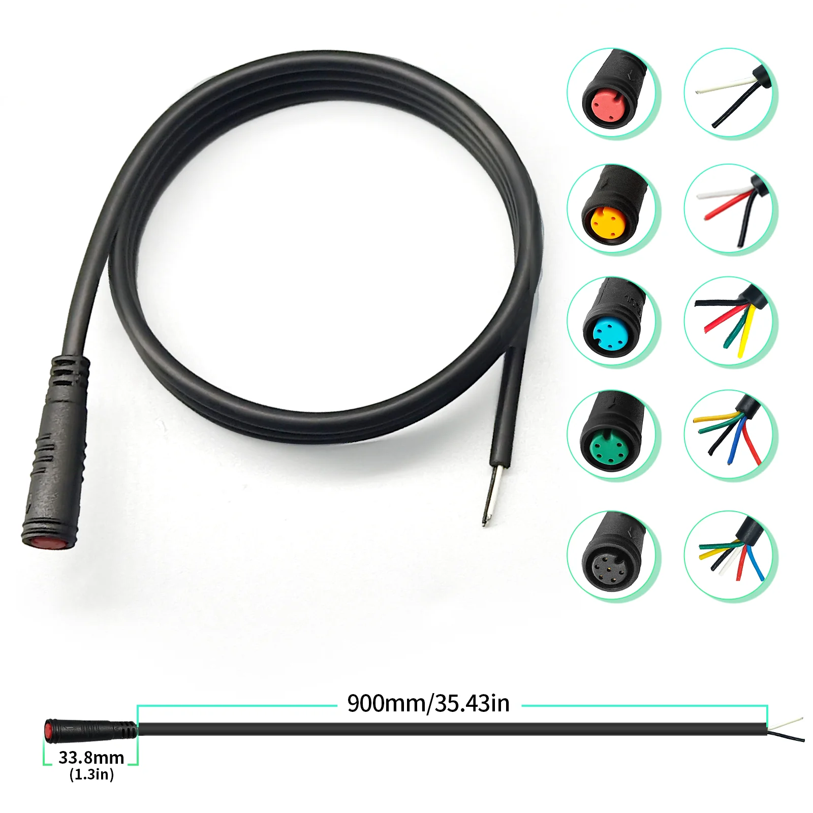Waterproof Cable Julet Electric Cables 2/3/4/5/6/7Pin Connector for Ebike Light Throttle Ebrake Display Ebike Parts Extend