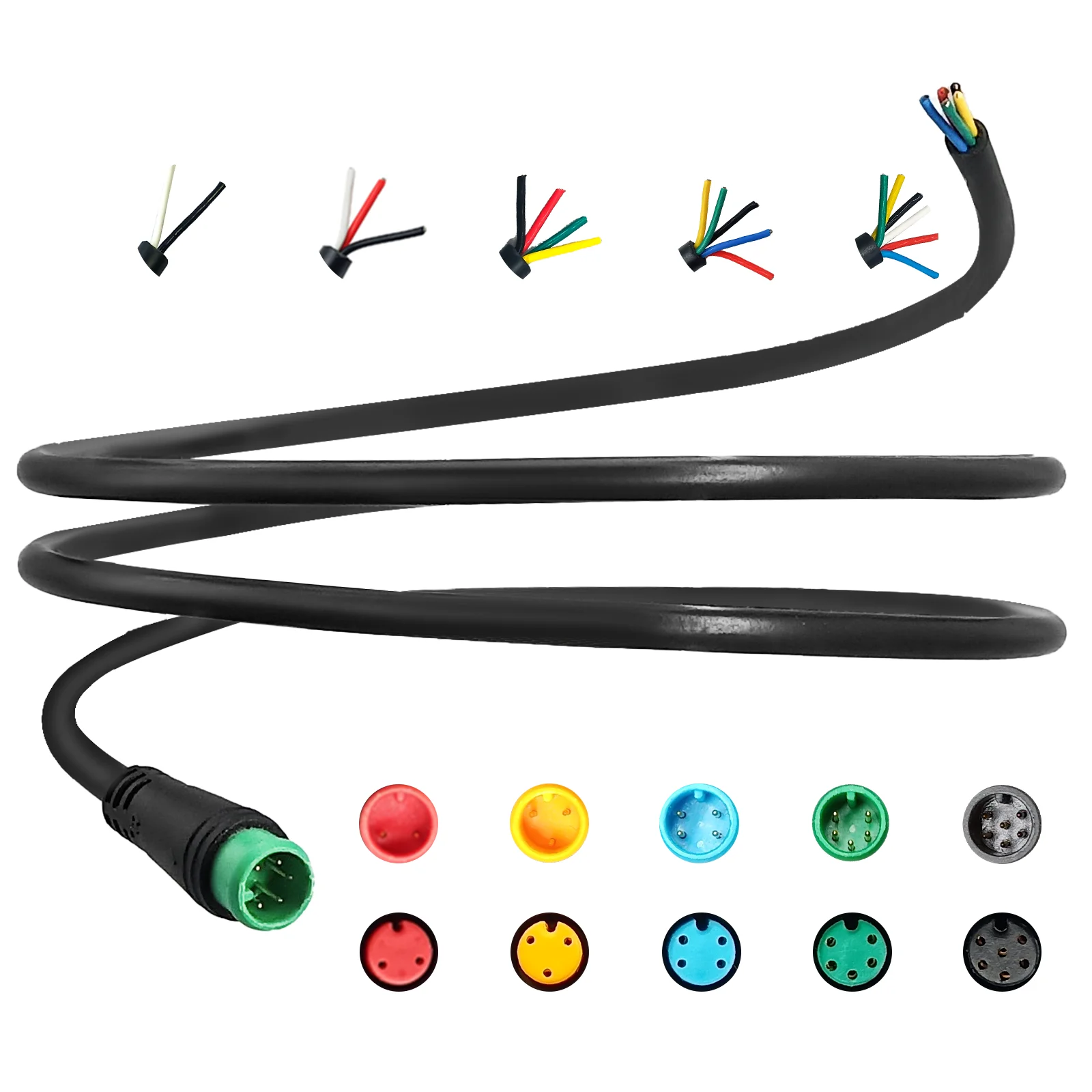 Waterproof Cable Julet Electric Cables 2/3/4/5/6/7Pin Connector for Ebike Light Throttle Ebrake Display Ebike Parts Extend