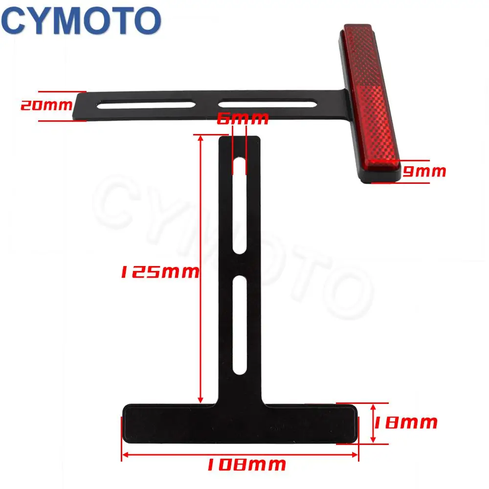 Universal Motorcycle Rear Reflector Cat's Eyes Long T-Holder Scooters Accessories For Honda For Harley For Yamaha For KTM