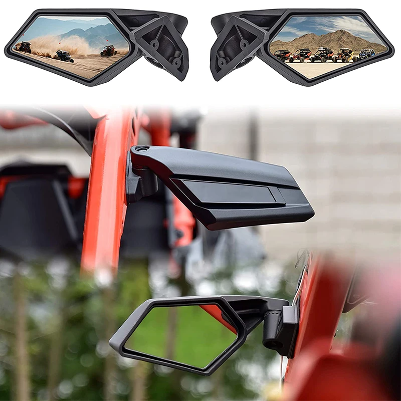 2Pcs UTV Side View Mirrors Rearview Mirror For Can Am Maverick X3 Max Turbo R 2017-2022