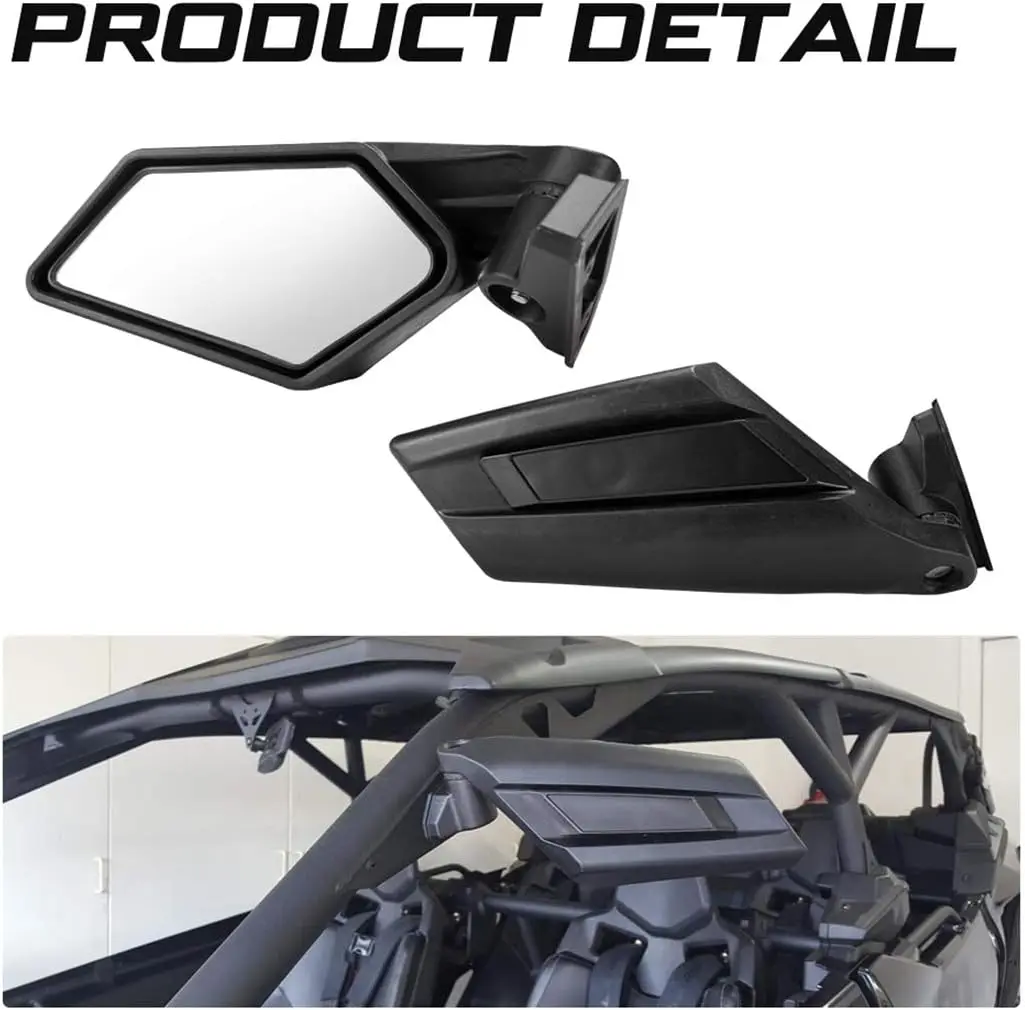 2Pcs UTV Side View Mirrors Rearview Mirror For Can Am Maverick X3 Max Turbo R 2017-2022