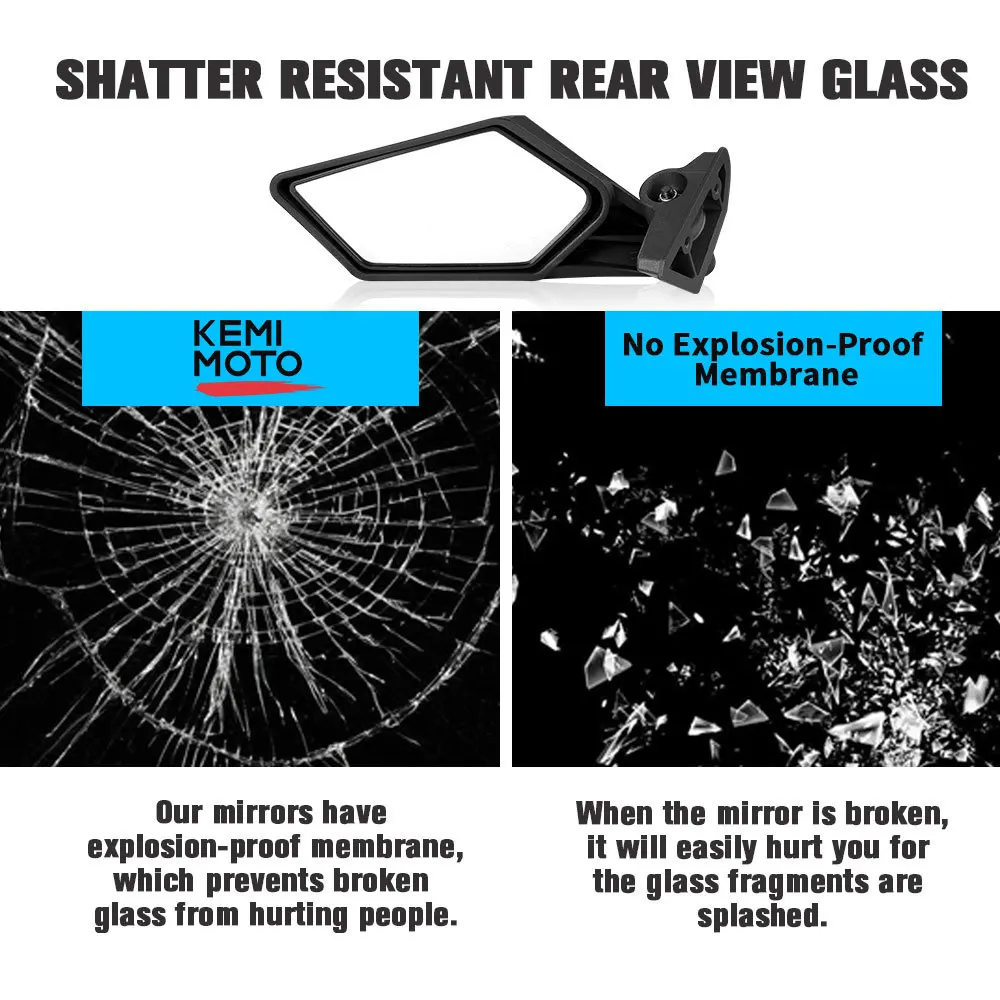 2Pcs UTV Side View Mirrors Rearview Mirror For Can Am Maverick X3 Max Turbo R 2017-2022
