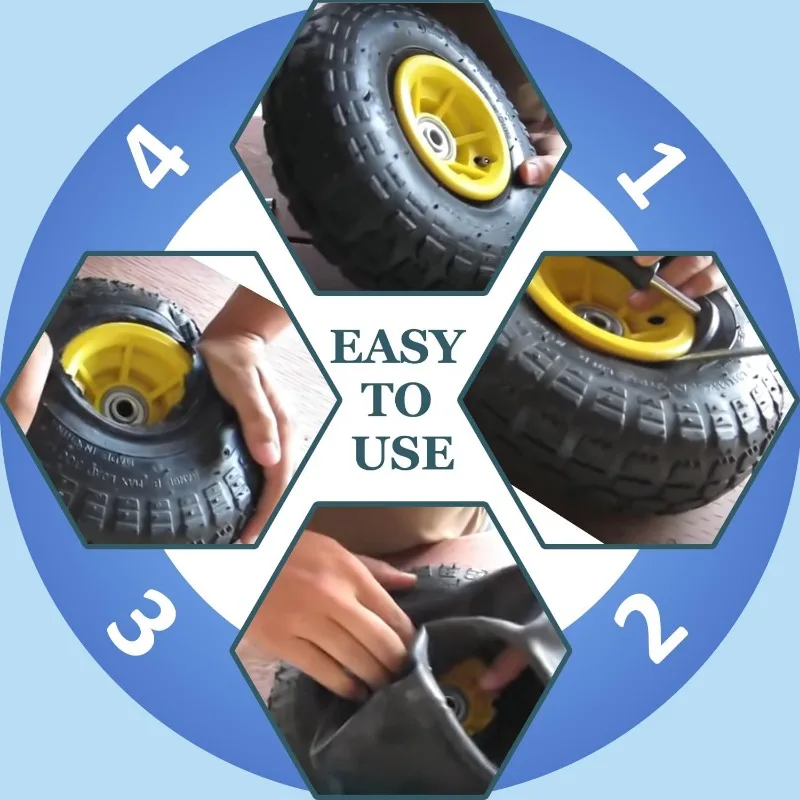 4.10/3.50-4" Camera 4.00-8'' 16x6.50-8 Inner Tubes (2-Pack) for Wheelbarrow,Trunk,Tractor,Garden Carts,Golf Cart,Mowers and More