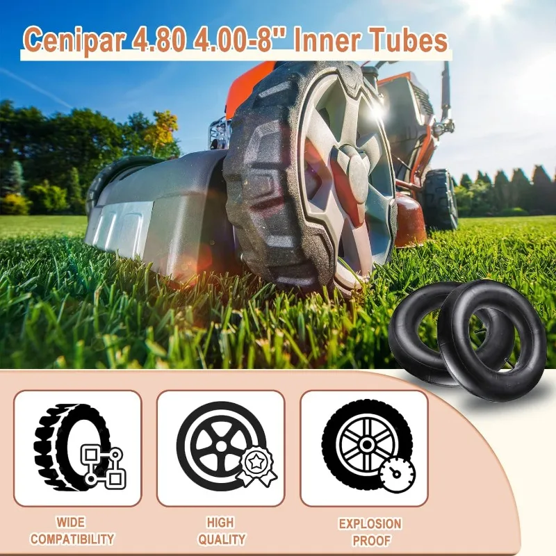 4.10/3.50-4" Camera 4.00-8'' 16x6.50-8 Inner Tubes (2-Pack) for Wheelbarrow,Trunk,Tractor,Garden Carts,Golf Cart,Mowers and More