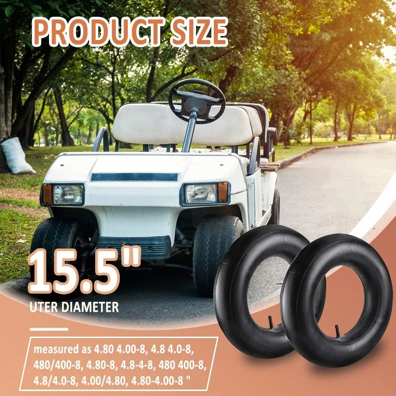 4.10/3.50-4" Camera 4.00-8'' 16x6.50-8 Inner Tubes (2-Pack) for Wheelbarrow,Trunk,Tractor,Garden Carts,Golf Cart,Mowers and More