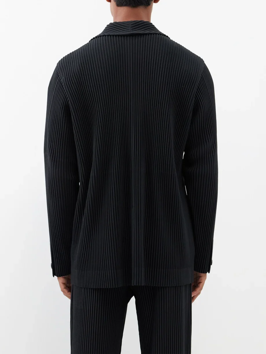 Miyake Pleated Blazers Business Casual Lined Blazer Top Fashion Suit Slim Fit Coat High Quality Jacket