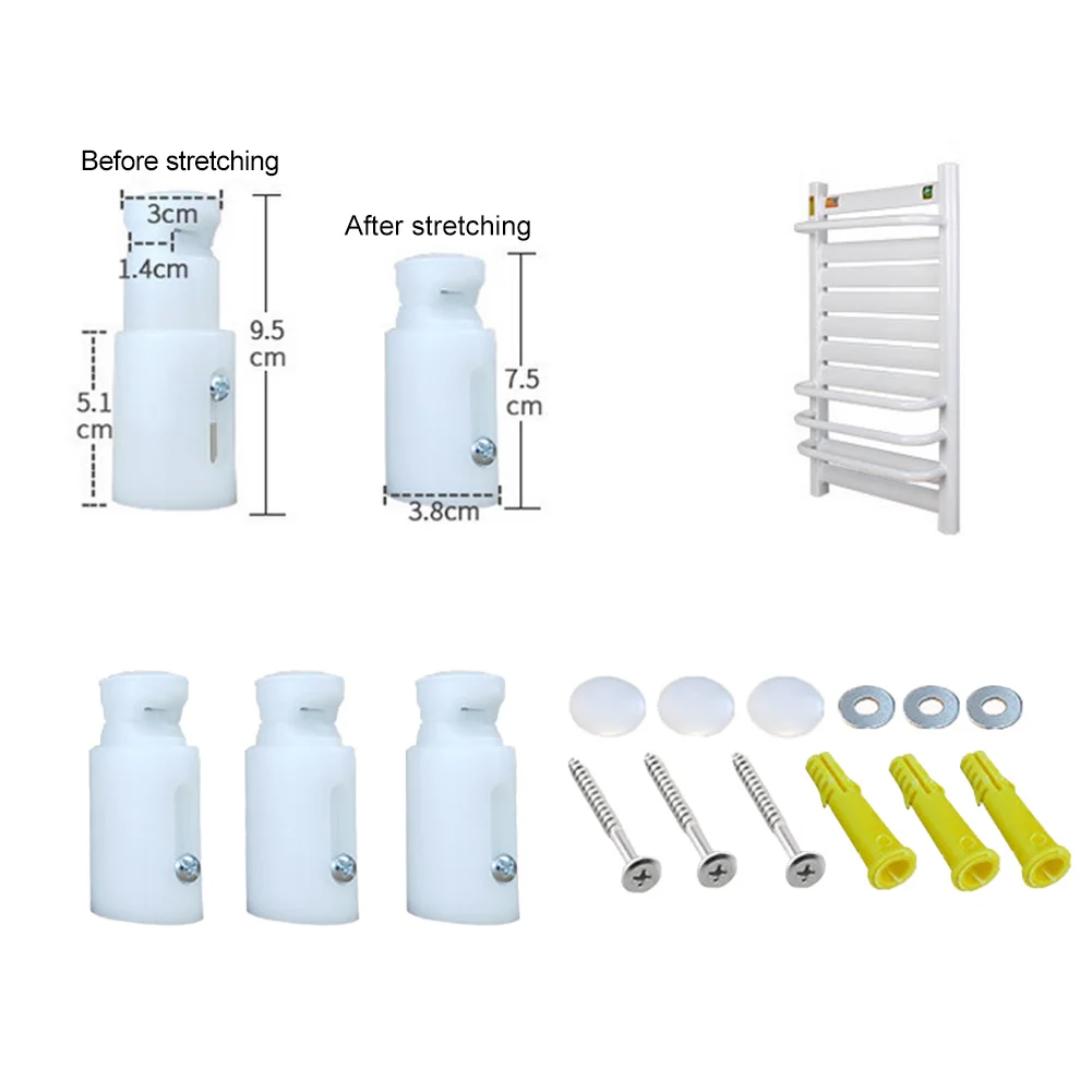 3PC Wall Bracket Heated Radiators Brackets For Bathroom Towel Rail Radiators Towel Hooks Radiator Bathroom Wall Hook Hangers