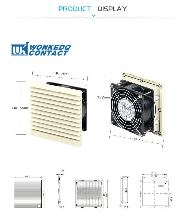 9803 230 Air Filter Industrial 120mm Fan Electrical Cabinet Cooler Ventilation Waterproof Louvers Blower Exhaust 220V 230V 240V