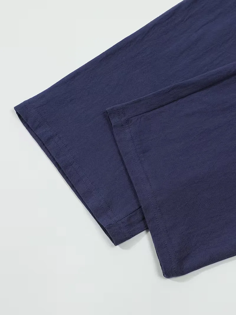 Men's Linen Drawstring Pants Casual Button Detail Elastic Waist Breathable Beach Vacation Daily Wear Straight Leg Trousers for M