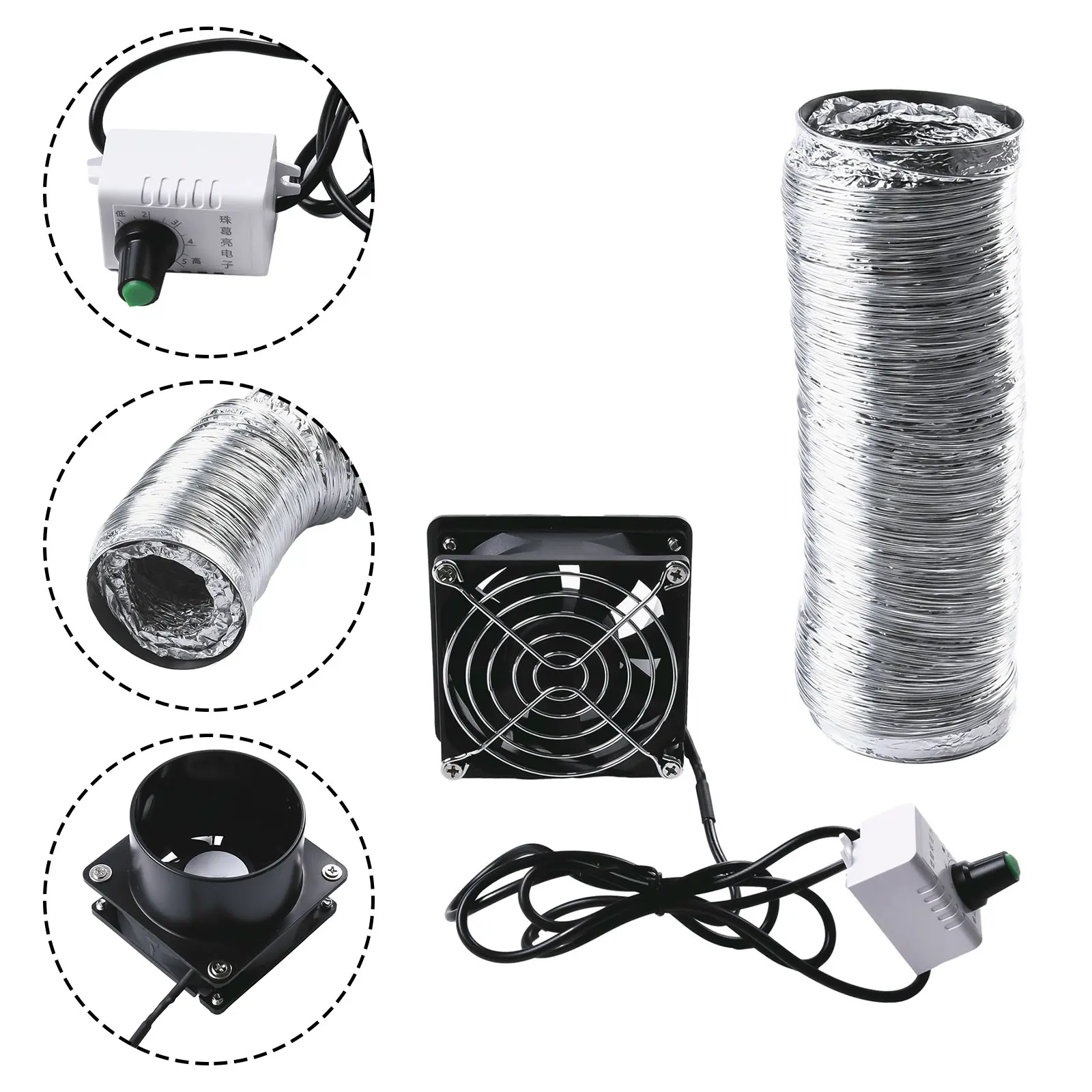Smoke Absorber Fume Extractor Fan Pipe Duct Exhuast Fan USB Adjustable Speed Smoke Absorber Accessories Range Hood Accessories