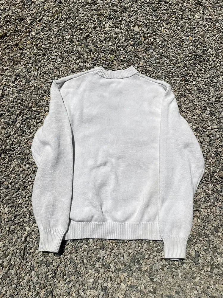 Men's Sweater Y2K Aphex Twin Knit Oversized Pullovers Gothic Jumper Winter Graphic Streetwear Long Sleeve Tops Vintage Clothing