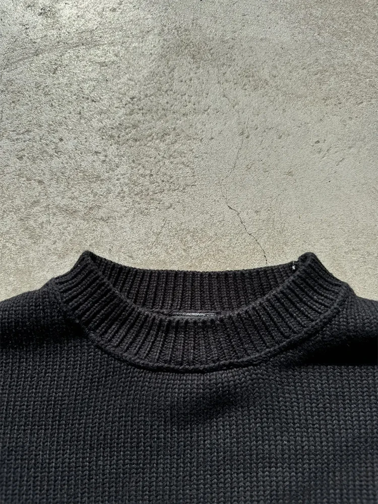 Men's Sweater Y2K Aphex Twin Knit Oversized Pullovers Gothic Jumper Winter Graphic Streetwear Long Sleeve Tops Vintage Clothing