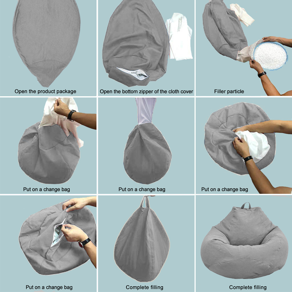 Large Bean Bag Chair Sofa Cover Comfortable Outdoor Lazy Seat Bag Couch Cover without Filler And Replacement Sofa Inner Liner