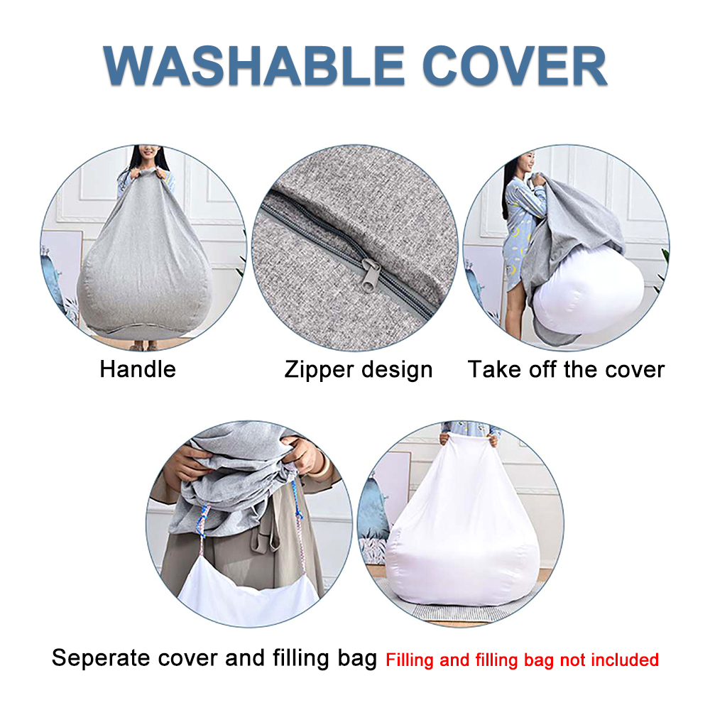 Large Bean Bag Chair Sofa Cover Comfortable Outdoor Lazy Seat Bag Couch Cover without Filler And Replacement Sofa Inner Liner
