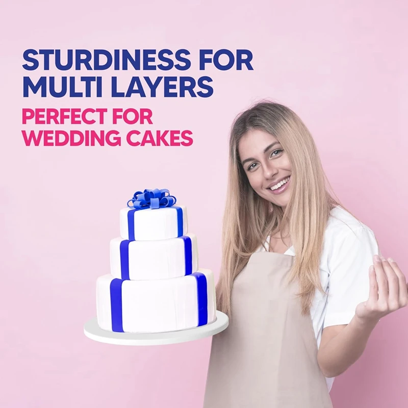 Cake Boards,10 Inch Cake Drum Cake Boards 10 Inch Round - Bend Resistant Multi-Layered Cake Base for Displays 5PCS