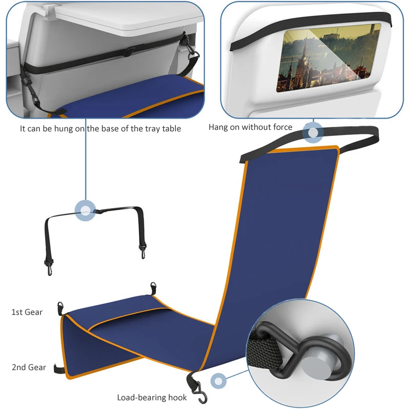 Portable Airplane Foot Rest Hammock in Plane High Speed Train Bus Car Adjustable Footrest Hanger Travel Children Sleep Hammocks