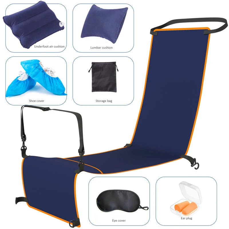Portable Airplane Foot Rest Hammock in Plane High Speed Train Bus Car Adjustable Footrest Hanger Travel Children Sleep Hammocks