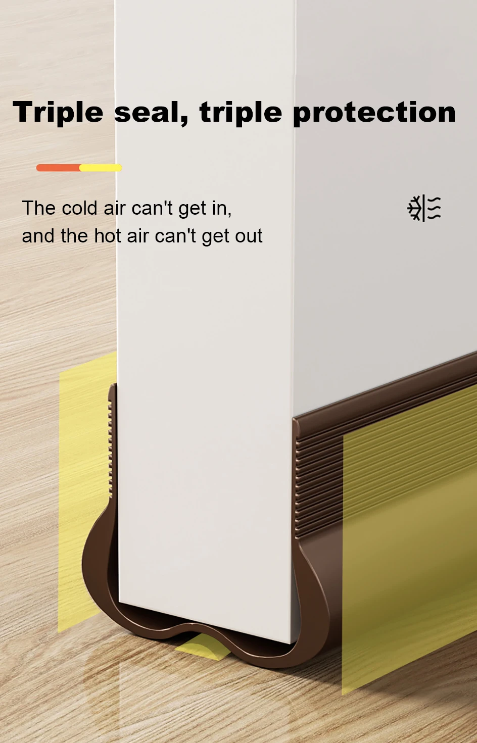 93cm Flexible Door Bottom Sealing Strip Under Door Draft Stopper Tape Door Gap Soundproofing Wind and Dust Proof Weather Strip