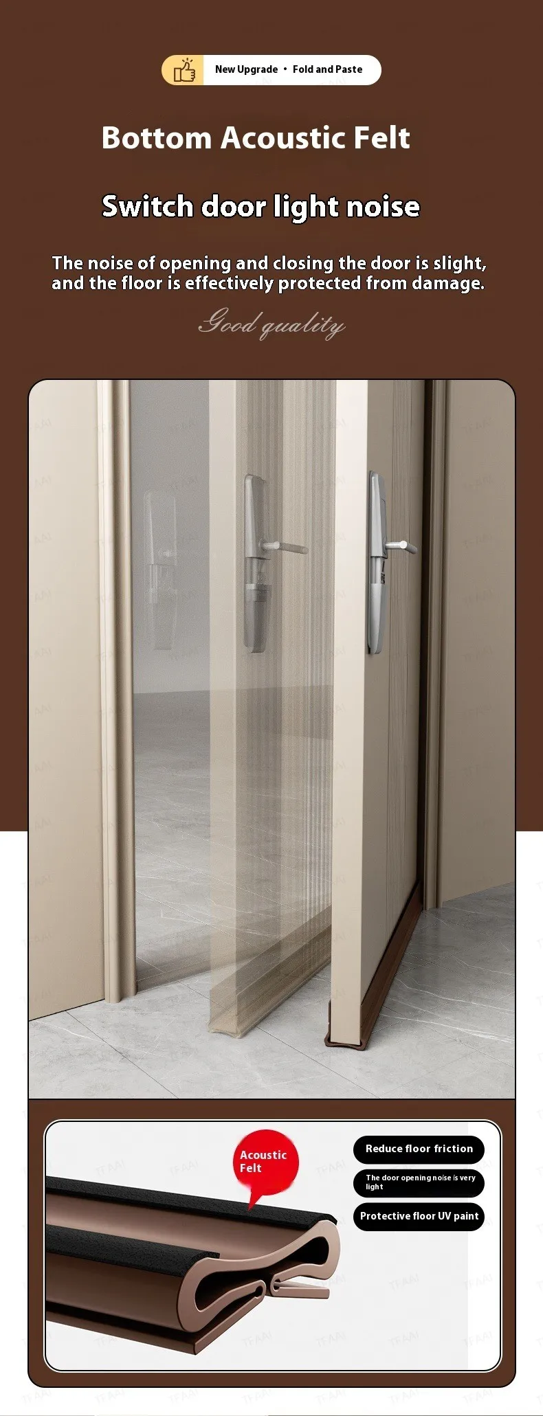 93cm Flexible Door Bottom Sealing Strip Under Door Draft Stopper Tape Door Gap Soundproofing Wind and Dust Proof Weather Strip