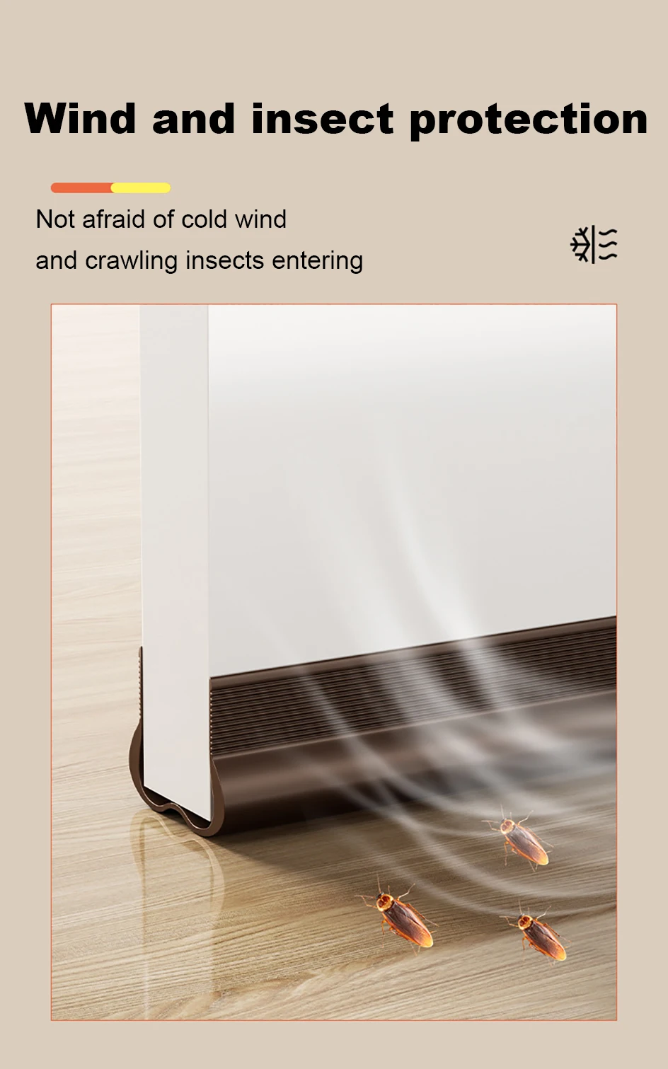 93cm Flexible Door Bottom Sealing Strip Under Door Draft Stopper Tape Door Gap Soundproofing Wind and Dust Proof Weather Strip