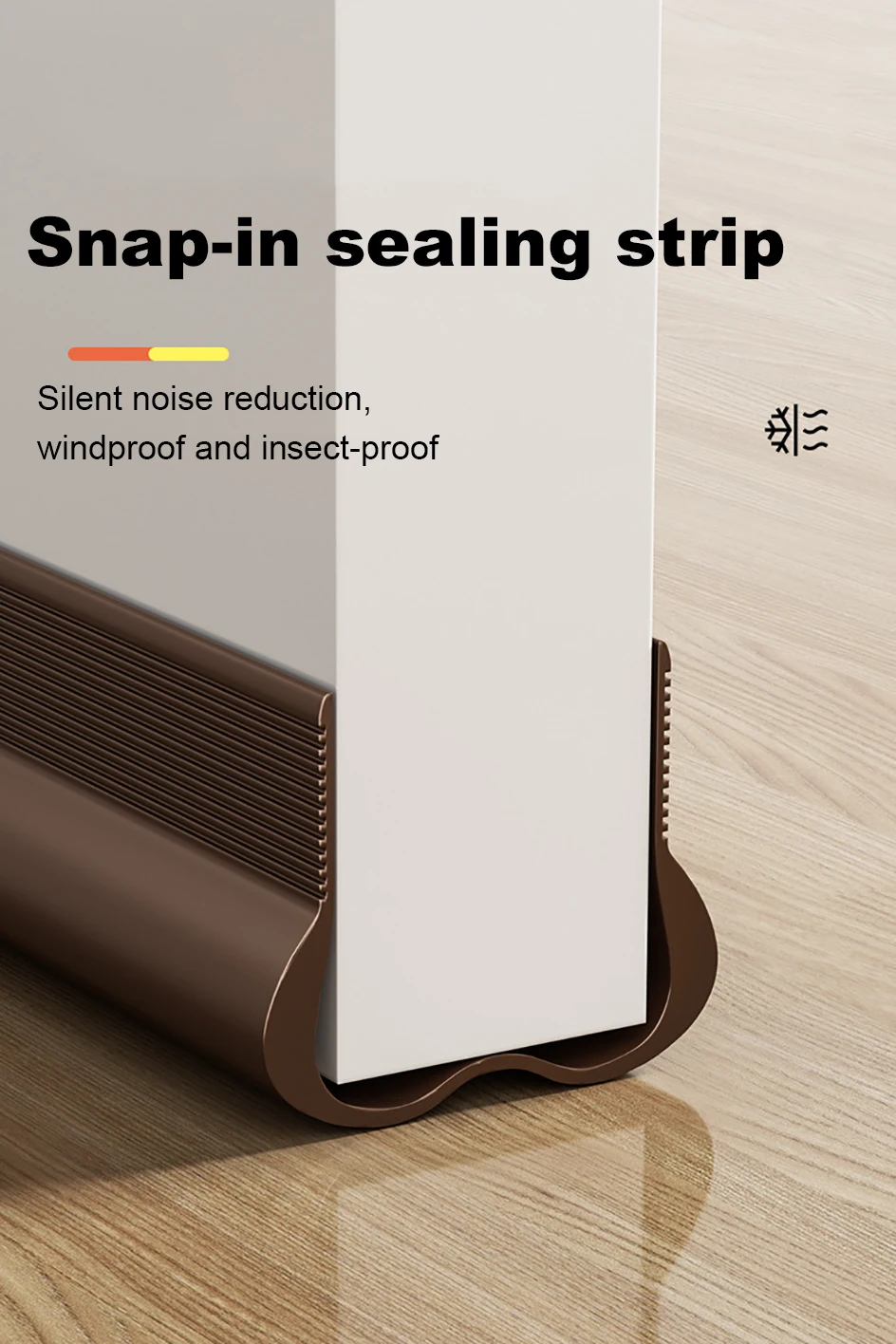 93cm Flexible Door Bottom Sealing Strip Under Door Draft Stopper Tape Door Gap Soundproofing Wind and Dust Proof Weather Strip