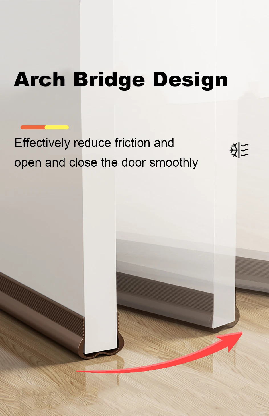 93cm Flexible Door Bottom Sealing Strip Under Door Draft Stopper Tape Door Gap Soundproofing Wind and Dust Proof Weather Strip