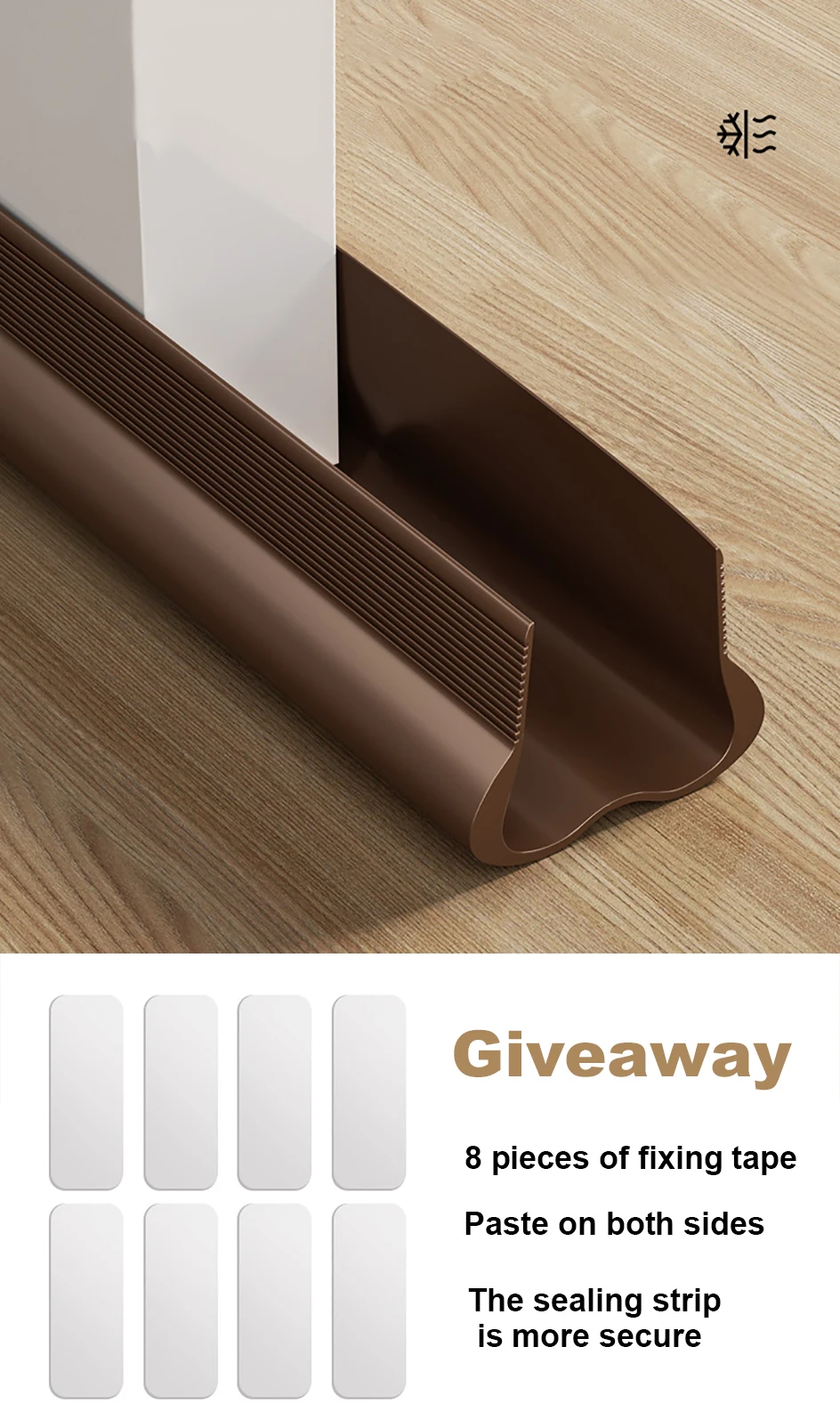 93cm Flexible Door Bottom Sealing Strip Under Door Draft Stopper Tape Door Gap Soundproofing Wind and Dust Proof Weather Strip