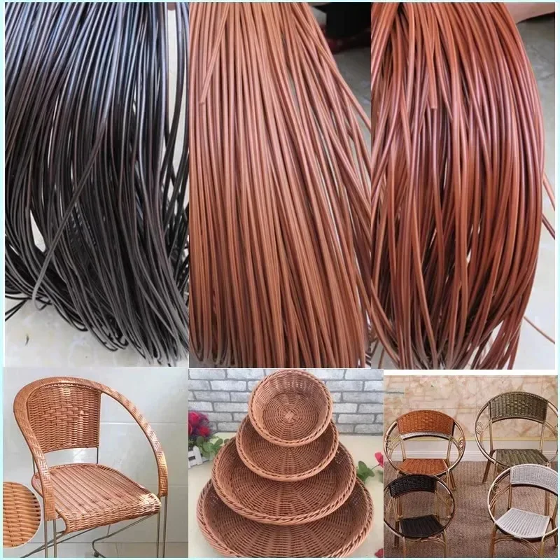 500g Premium Pe Round Rattan Durable Plastic Weaving Material for Hanging Baskets Fruit Baskets Dog Kennels Repair DIY Supplies