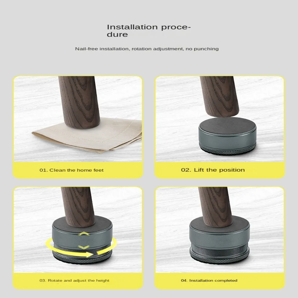 1Pc Metal Table Feet  Bed Cushion Chair Risers Feet Leg Lift Furniture Extra Raisers Non-slip Pads For Table Couch Chair Cabinet