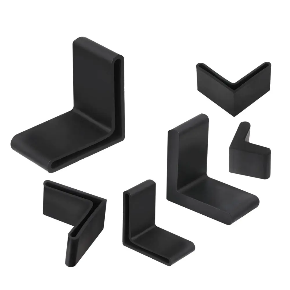 4PCS Slotted Angle Bar Shelf Iron Bed L Type Rubber Base Foot Pad Foot Cover Protective Rubber Sleeve