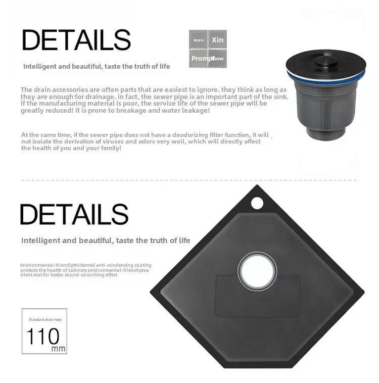 Black gold steel nano handmade corner sink kitchen corner vegetable basin special-shaped sink under the counter sink