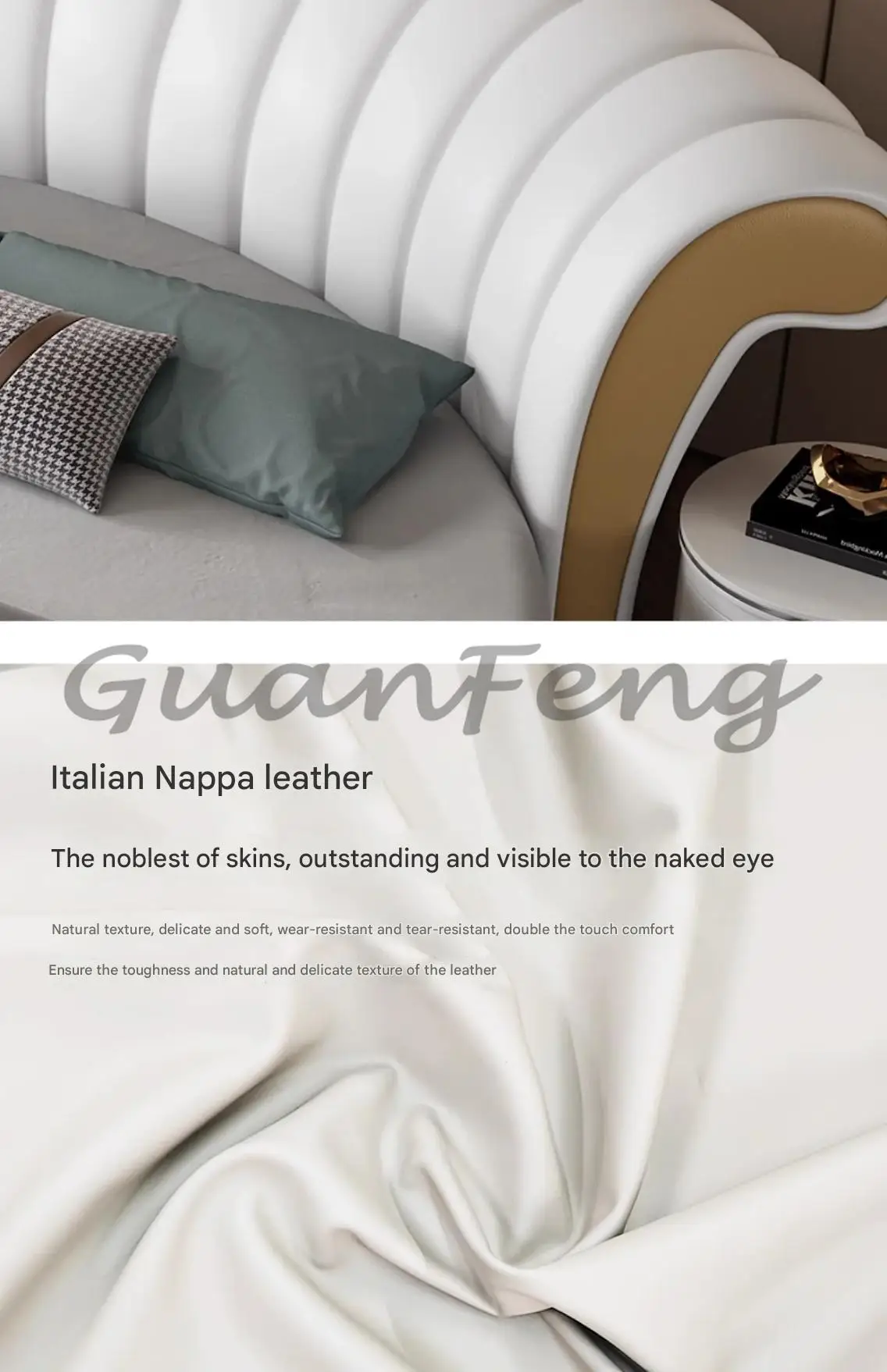 Modern Small Family Bed Round Minimalist Design Double Confortable Bed Wedding Fashionable Light Luxury Muebles Home Furniture