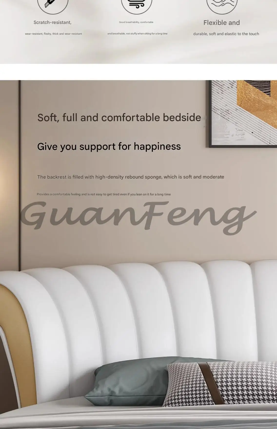 Modern Small Family Bed Round Minimalist Design Double Confortable Bed Wedding Fashionable Light Luxury Muebles Home Furniture