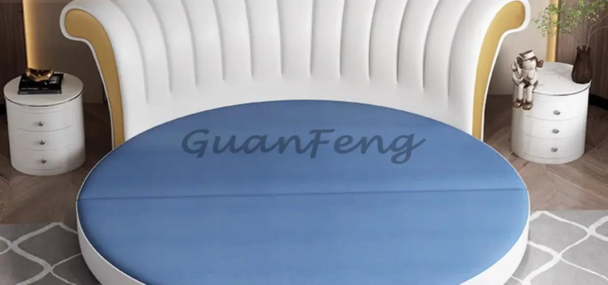 Modern Small Family Bed Round Minimalist Design Double Confortable Bed Wedding Fashionable Light Luxury Muebles Home Furniture