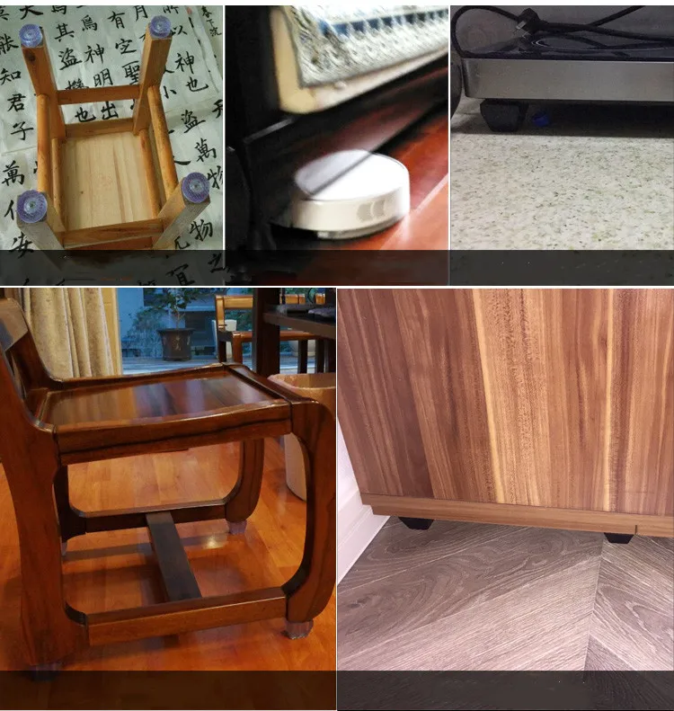 4pcs Rubber Transparent Non-slip Chair Leg Furniture Table Floor Feet Cover With Screws Mute Sofa Stool Protector Accessories
