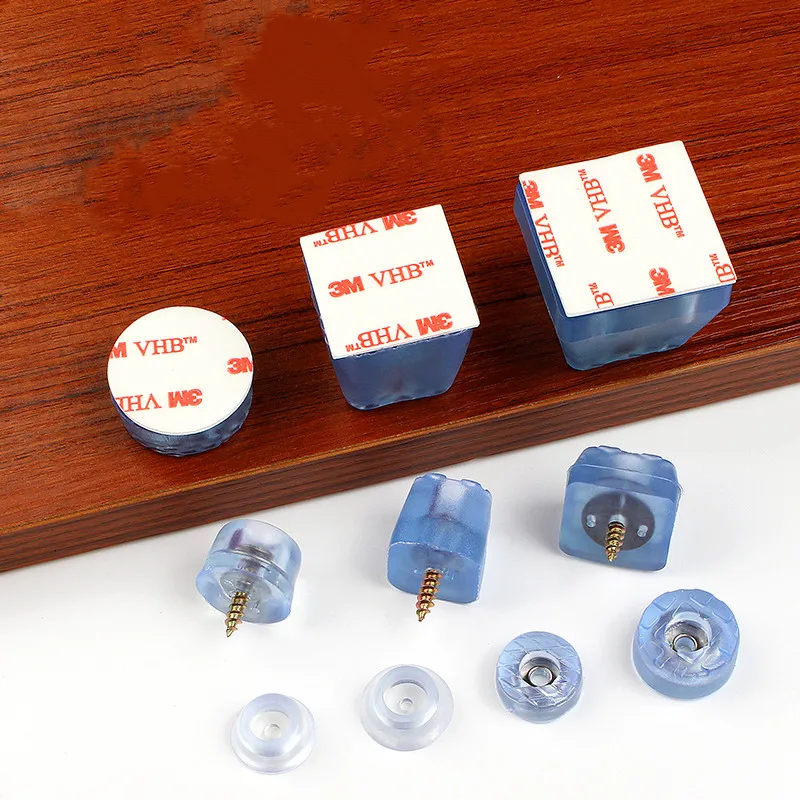 4pcs Rubber Transparent Non-slip Chair Leg Furniture Table Floor Feet Cover With Screws Mute Sofa Stool Protector Accessories
